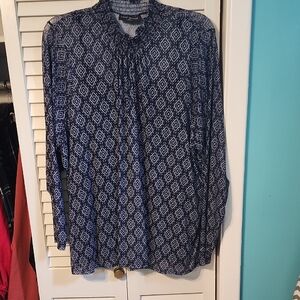 Lane Bryant Blue Diamond Print Blouse